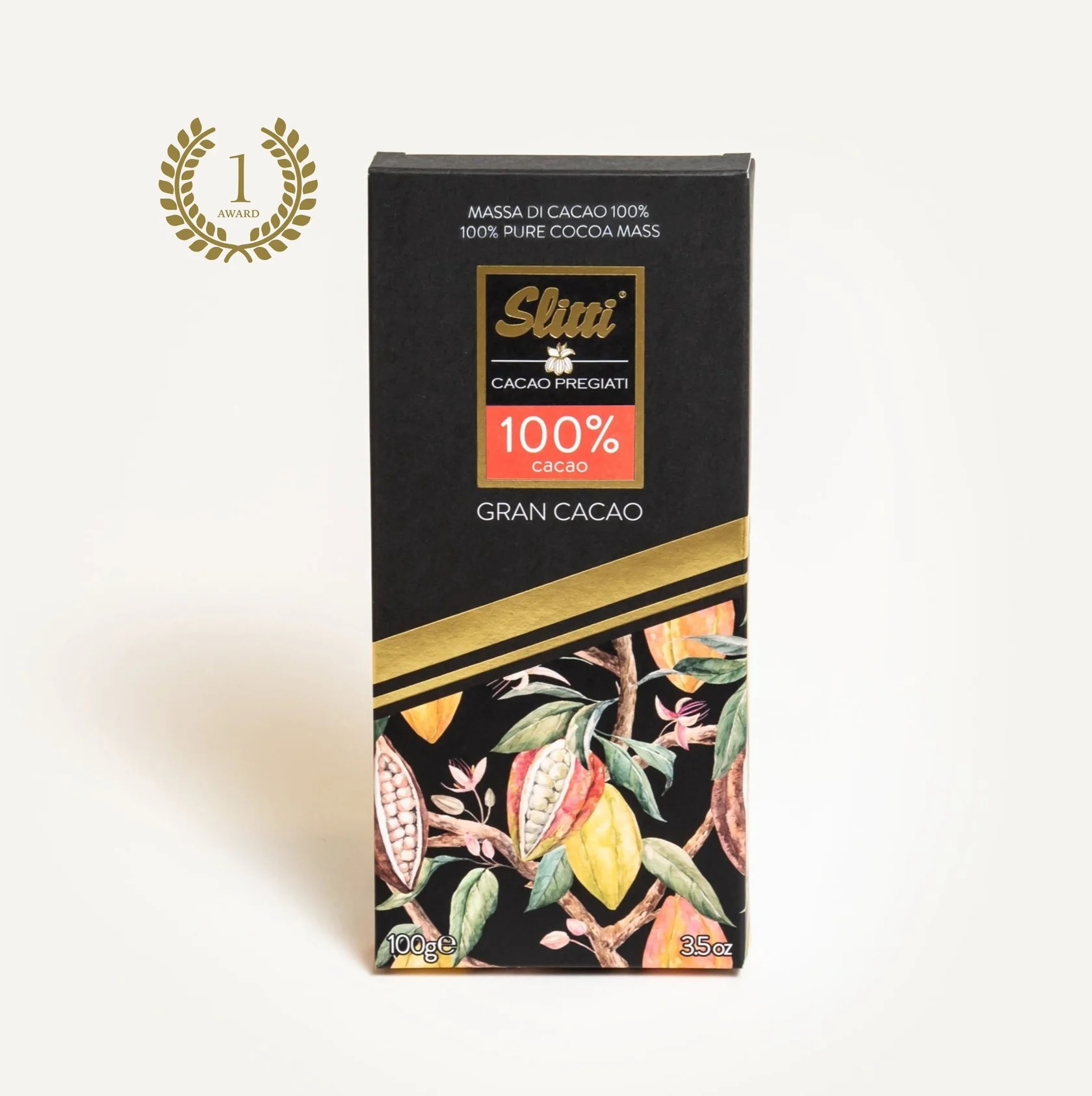Juodojo šokolado plytelė Slitti „GRAN CACAO 100%“